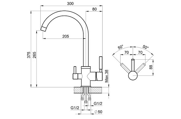 GRANULA GR-2168 смеситель турмалин