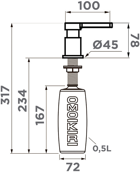 OMOIKIRI OM-04 дозатор черный
