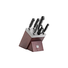 ZWILLING PRO набор ножей с заточкой 7 пр. черный/коричневый