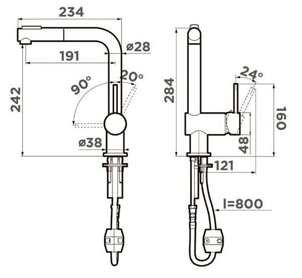 OMOIKIRI TANIGAWA-SB-BN смеситель нержавеющая сталь