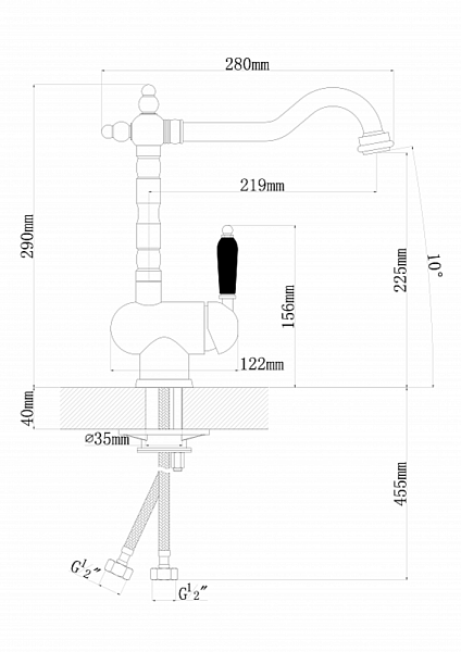 FLORENTINA ОДА смеситель бронза