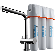 OMOIKIRI NAGANO С + PURE DROP LITE смеситель + фильтр нержавеющая сталь