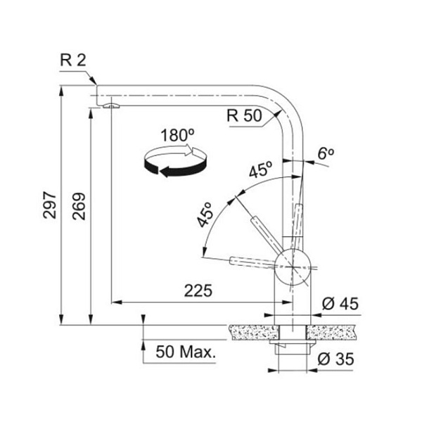 FRANKE ATLAS NEO PVD смеситель золото