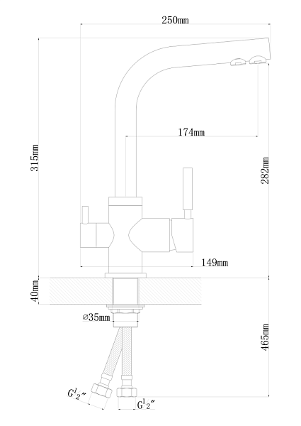DR.GANS АКЦЕНТ DG смеситель базальт