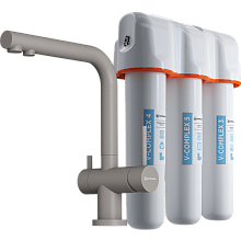 OMOIKIRI NAGANO-GR-P + PURE DROP LITE смеситель + фильтр серый