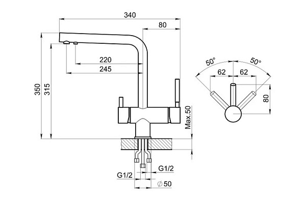 GRANULA GR-2305 смеситель шварц