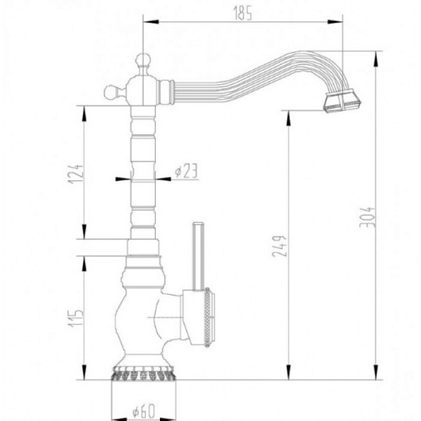 ZORG A 305K-SL смеситель серебро