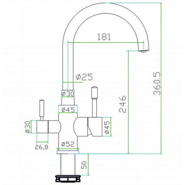 ZORG SZR-1339 смеситель нержавеющая сталь