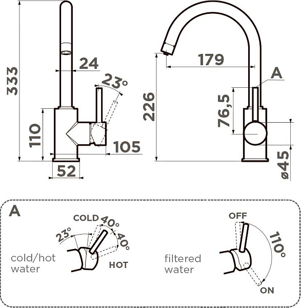 OMOIKIRI Shinagawa 2 Plus-ES 4994503 смеситель латунь/espresso