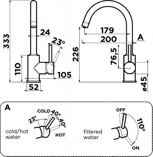 OMOIKIRI SHINAGAWA 2 Plus-C смеситель нержавеющая сталь