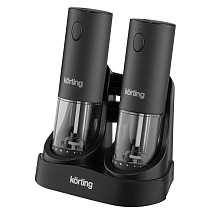 KORTING KSM 0001-MR2 комплект из 2 х мельниц для специй на подставке черный