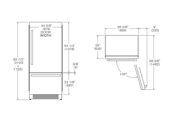 BERTAZZONI REF905BBRXTT холодильник нержавеющая сталь
