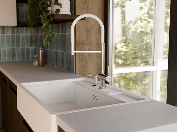 OMOIKIRI KANTO-2 Plus-SB BN-WH смеситель нержавеющая сталь