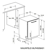 MAUNFELD MLP4529A01 Light Beam посудомоечная машина нержавеющая сталь
