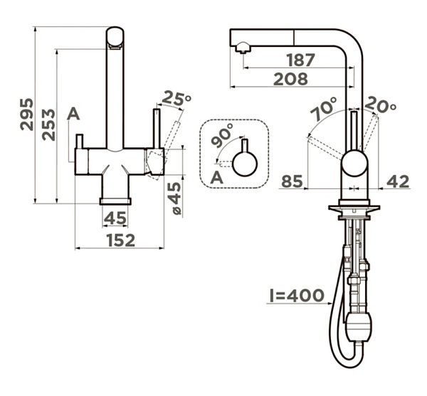 OMOIKIRI TAKAMATSU-S-BN смеситель нержавеющая сталь