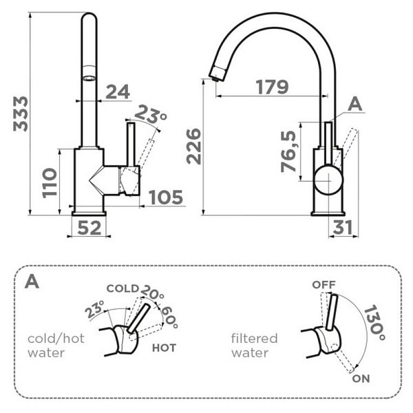 OMOIKIRI SHINAGAWA 2 Plus-PA смеситель бежевый