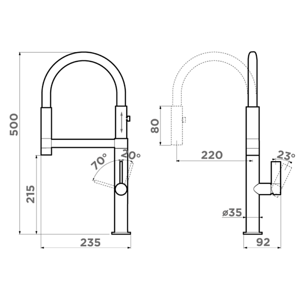 OMOIKIRI OSAKA-BN-BL смеситель нержавеющая сталь