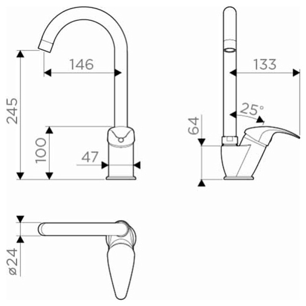 OMOIKIRI UMI-AB смеситель античная латунь