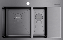 OMOIKIRI AKISAME 78-2-GM-L мойка вороненая сталь