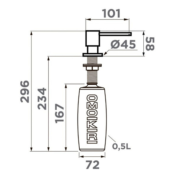 OMOIKIRI OM-03-C дозатор нержавеющая сталь