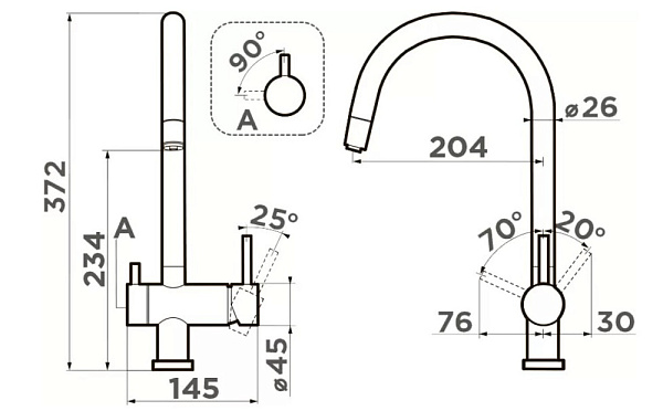OMOIKIRI YAMADA-P-ES смеситель серый
