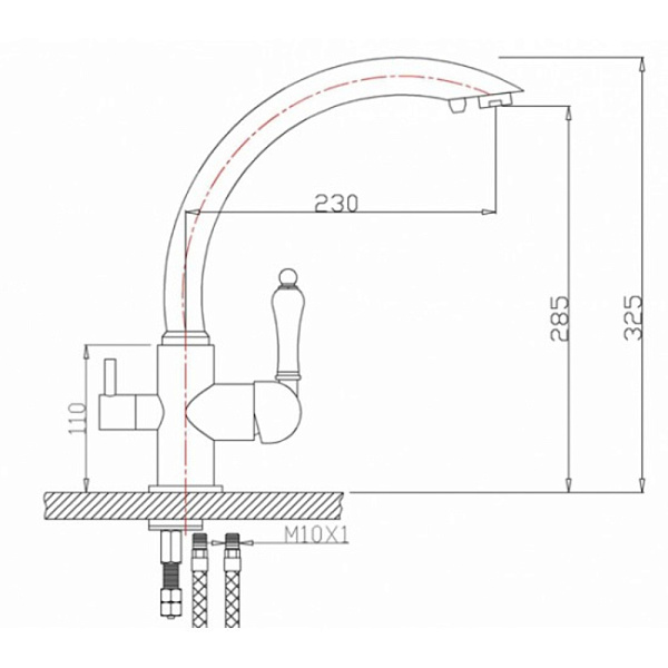 ZORG ZR 314 YF-33 NIСKEL смеситель никель