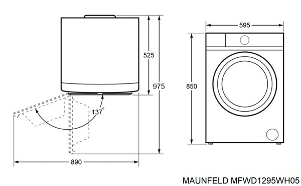 MAUNFELD MFWD1295WH05 стиральная машина белый