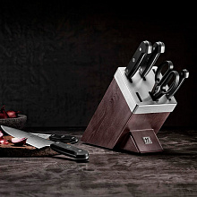 ZWILLING набор из 5-ти ножей + ножницы черный