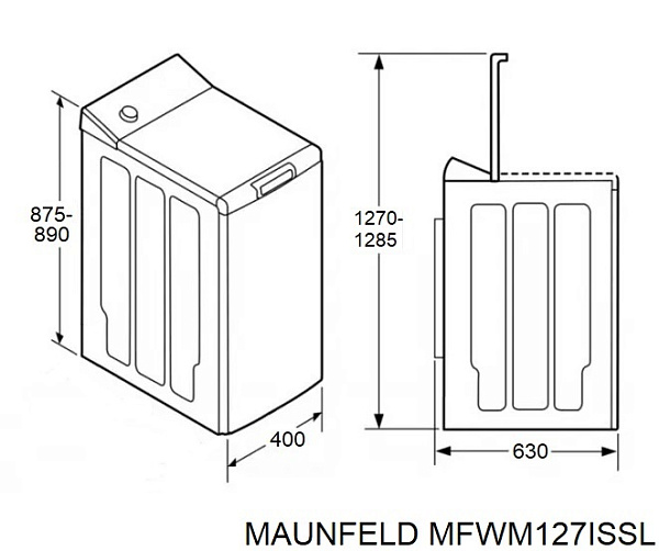 MAUNFELD MFWM127ISSL стиральная машина нержавеющая сталь