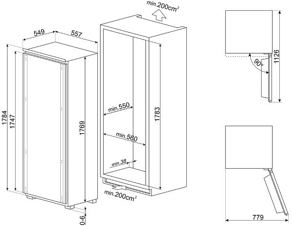 SMEG S9L174D1D холодильник белый