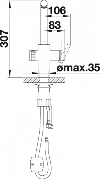 BLANCO EVOL-S Volume UltraResist L смеситель нержавеющая сталь