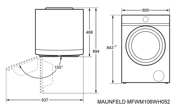 MAUNFELD MFWM106WH052 стиральная машина белый
