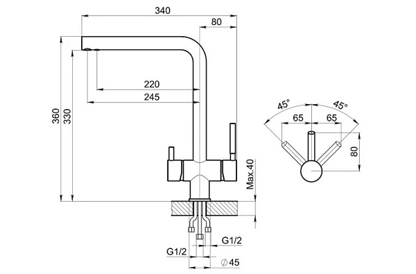 GRANULA KS-7011 смеситель графит матовый