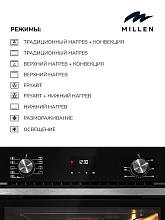 MILLEN MEO 6003 BL духовой шкаф черный