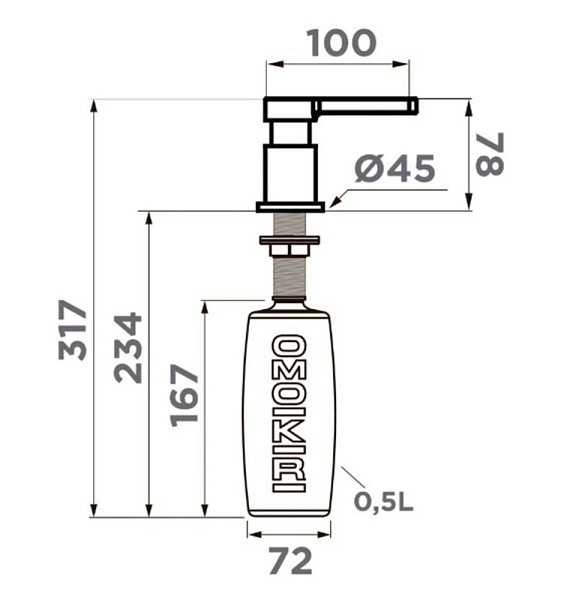 OMOIKIRI OM-04-GM дозатор черный