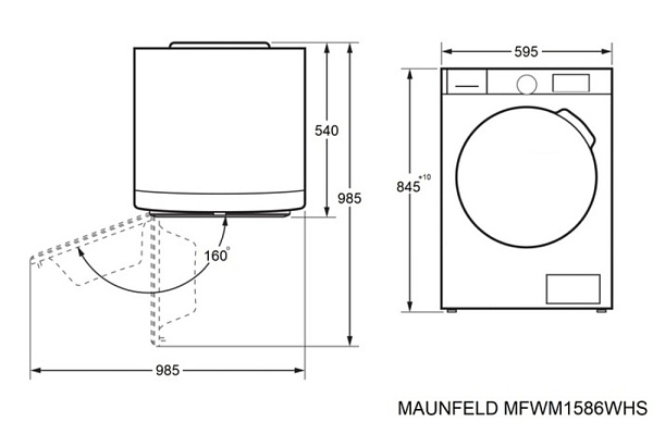 MAUNFELD MFWM1586WHS стиральная машина белый