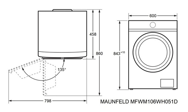 MAUNFELD MFWM106WH051D стиральная машина белый