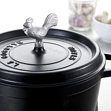 STAUB 40509-346 ручка для кокотов "Петух" серебристый