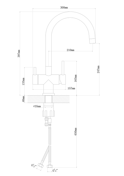 FLORENTINA КЛИО FL смеситель нуар