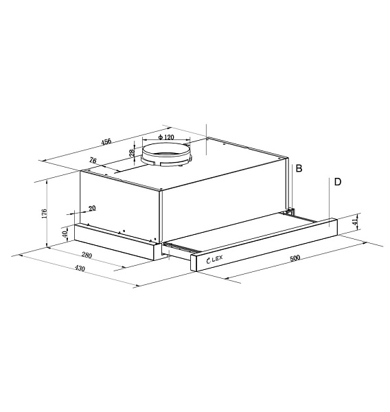 LEX HOGAN 500 WHITE вытяжка белый