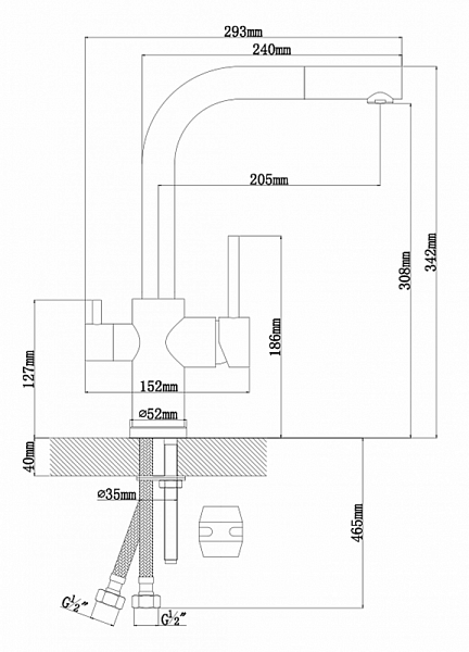 FLORENTINA КРИСТАЛЛ FL смеситель коричневый