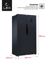 LEX LSB520BLID холодильник черный