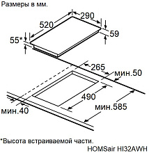 HOMSAIR HI32AWH варочная панель белый