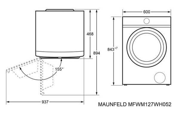 MAUNFELD MFWM127WH052 стиральная машина белый