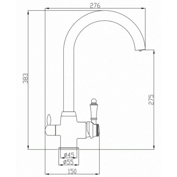 ZORG SH 723 INOX смеситель нержавеющая сталь